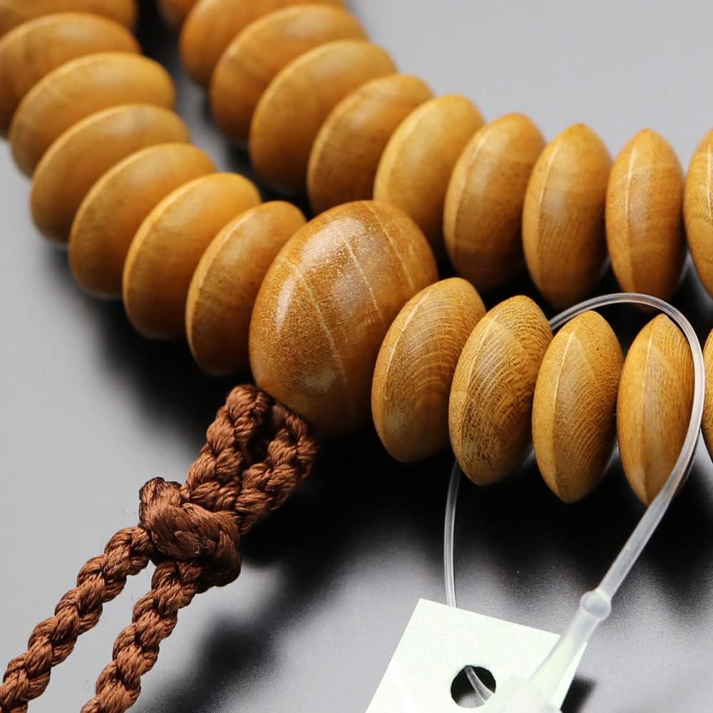 Nenju dot com Tendai sect prayer beads for men, 9 dimensions, Sebai, Sanskrit tenbo [Regular prayer beads, Kyoto prayer beads, 108 beads, Kyoto, domestic product, natural wood, 9 dimensions, for funerals, funerals, memorial services, memorial services, m