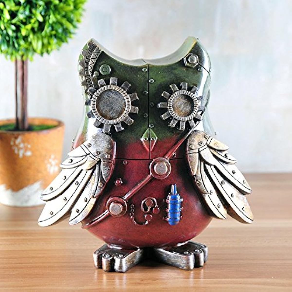 Antique style robot-style owl figurine (Type A) [Parallel import goods]