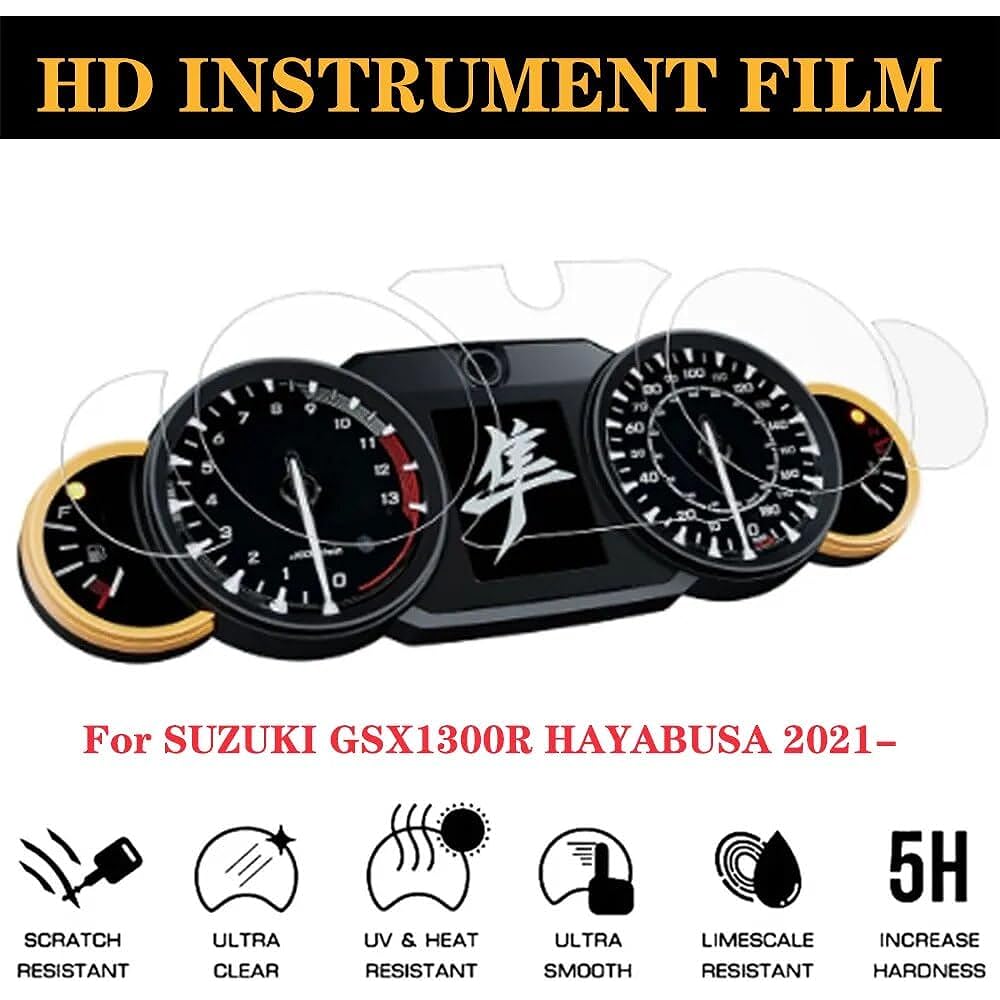 DEMUR Motorcycle Cluster Scratch Screen Protection Film Screen Protector For Suzuki GSX1300R Hayabusa 2023 2022 2021 Dashboard Screen Protector (Size : 5 PCS)