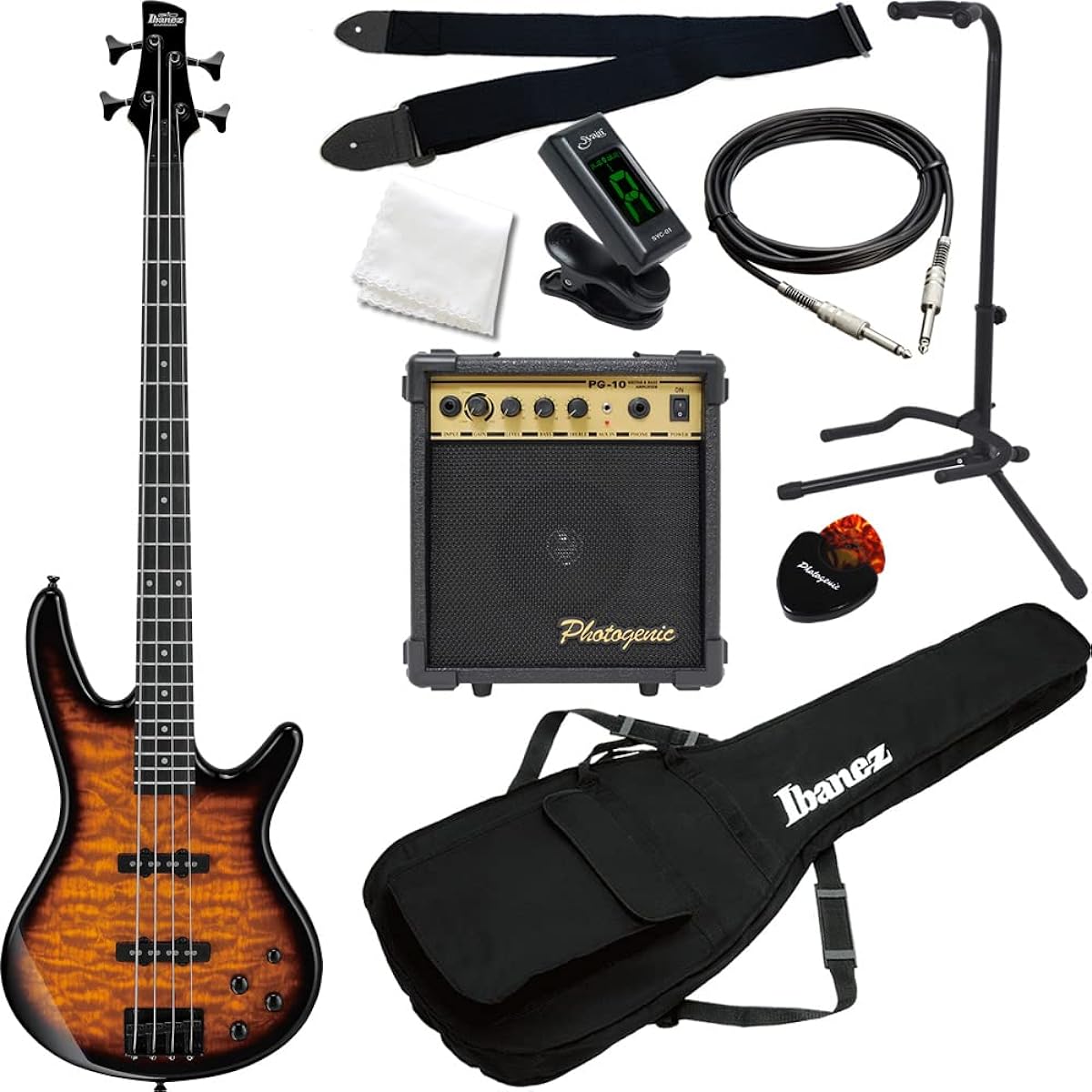 GIO Ibanez Electric Bass GSR280QA/TYS Beginner's Set [Included Amplifier: PhotoGenic 10W PG10]