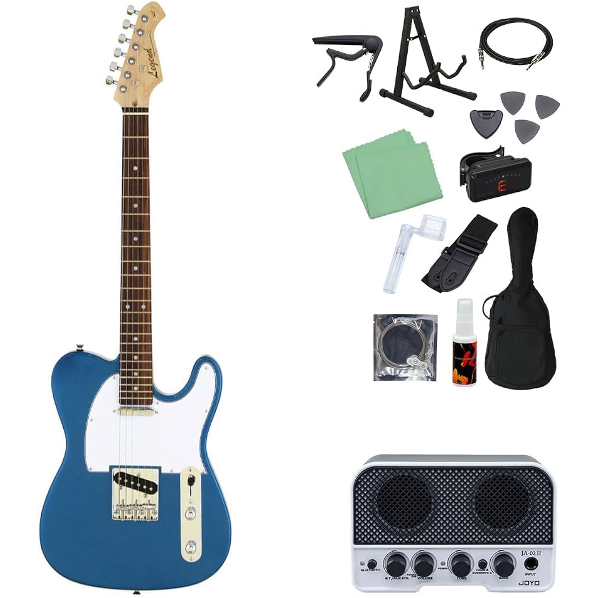 LEGEND LTE-Z Electric Guitar Beginner 14-piece Set [Includes Bluetooth Mini Amplifier] MBL Telecaster Type Legend