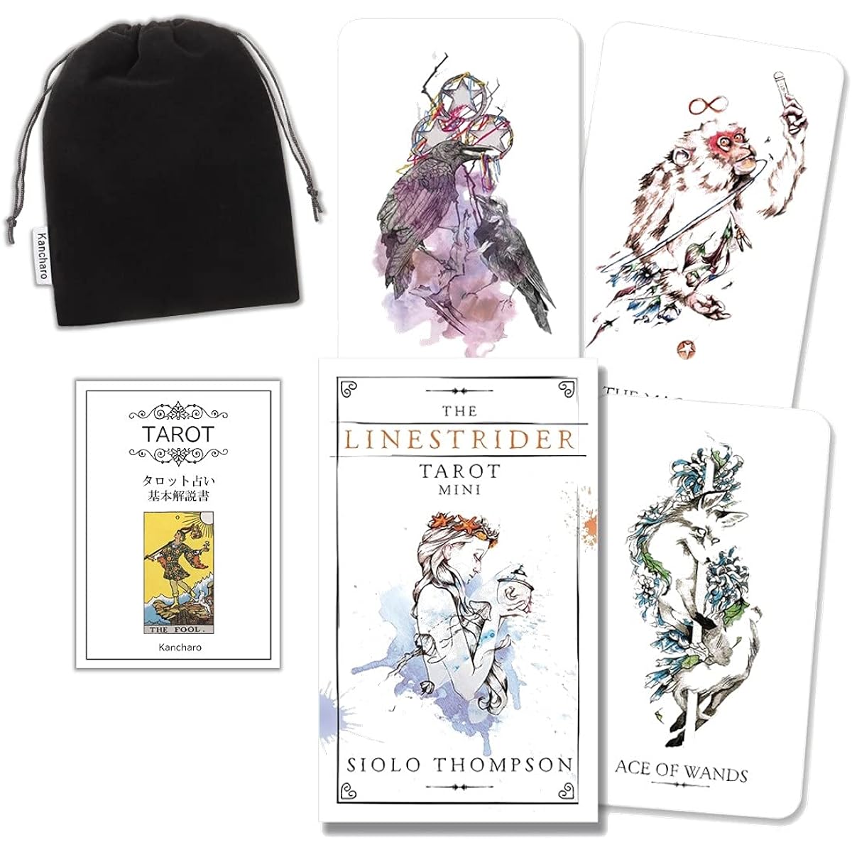 Kancharo Tarot Cards 78 Pieces Tarot Fortune Telling [The Linestrider Tarot] Japanese Tarot Cards Basic Instructions & Pouch Included (Genuine Product)