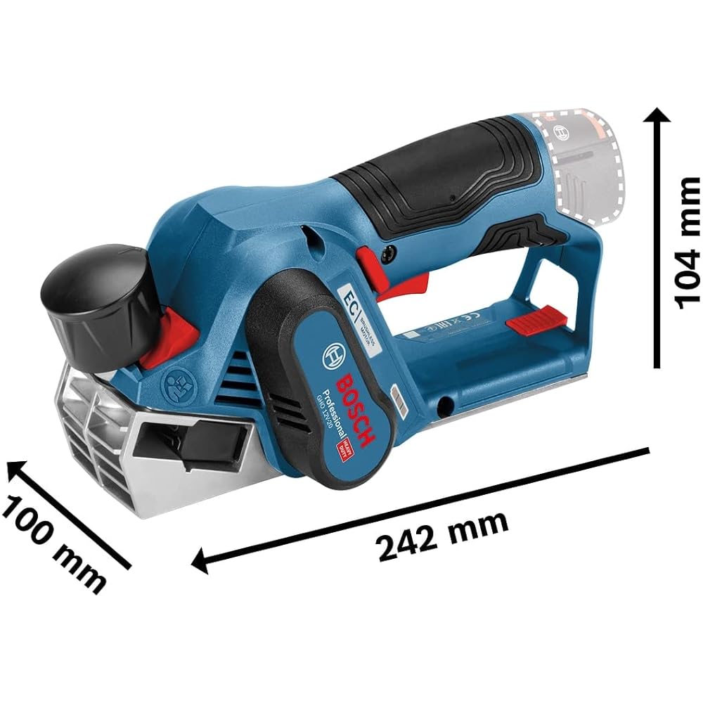 Bosch Professional 10.8V Cordless Planer (2 blades *Installed + stored in main unit *Battery and charger sold separately) GHO10.8V-20H