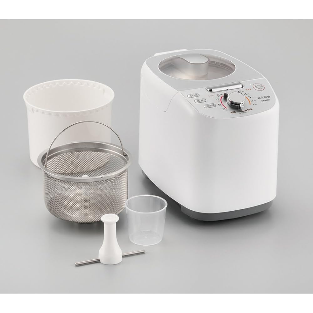 TWINBIRD Compact Rice Polisher Rice Polishing Set White MR-E751W