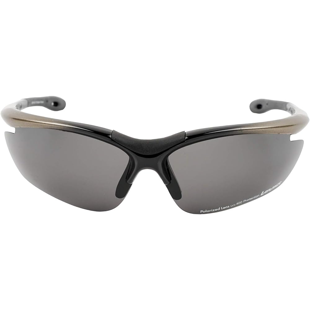 L-BALANCE EYES Polarized Sports Sunglasses LBP-419-2 Black & Silver/Polarized Smoke