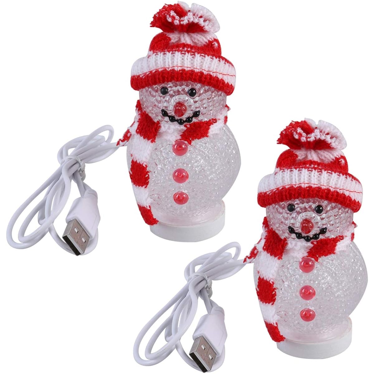 Mobestech Christmas Lights USB Snowman Lights USB Charging Night Lights Christmas Decorations for Living Room Kids Room Set of 2