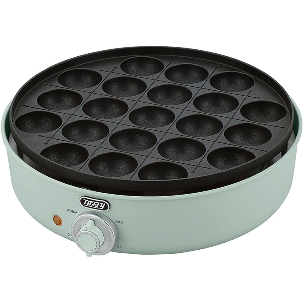 [Toffy] Electric Grill Pot K-HP2 (Pale Aqua) Pot/Inner Pot/Takoyaki Plate 3WAY Simmer Bake Cook Steam 3.5L 1,200W High Heat 2 Color Pot Cheese Fondue Retro Cute K-HP2-PA