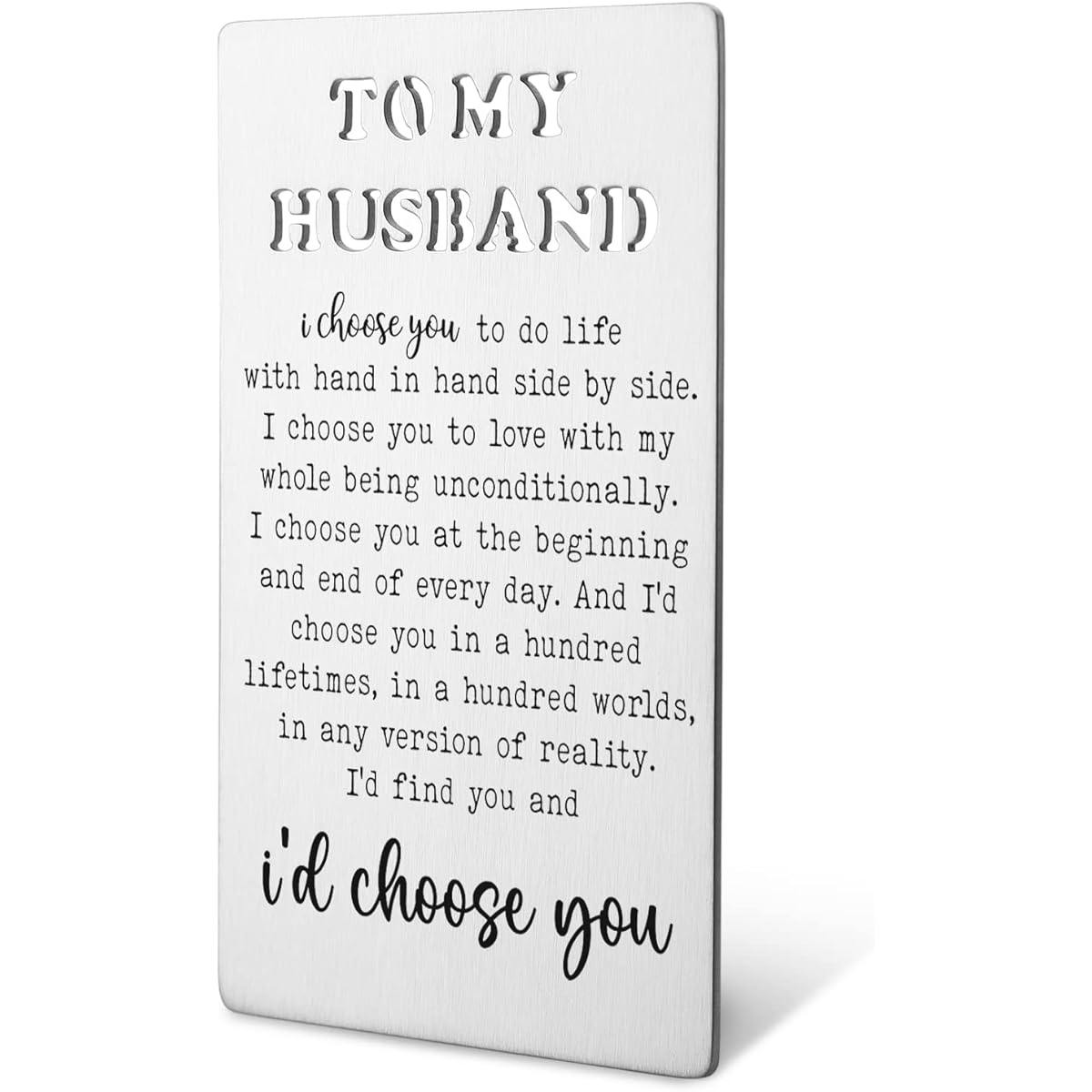 Husband Wallet Cards, Anniversary Cards from Wife for Him, Husband, Hubby, Engraved Wallet Insert Cards, I Love You Gifts, Love Notes for Husband, Long Distance Relationship, Birthday Gifts for Husband, Love Notes for Husband BEC1