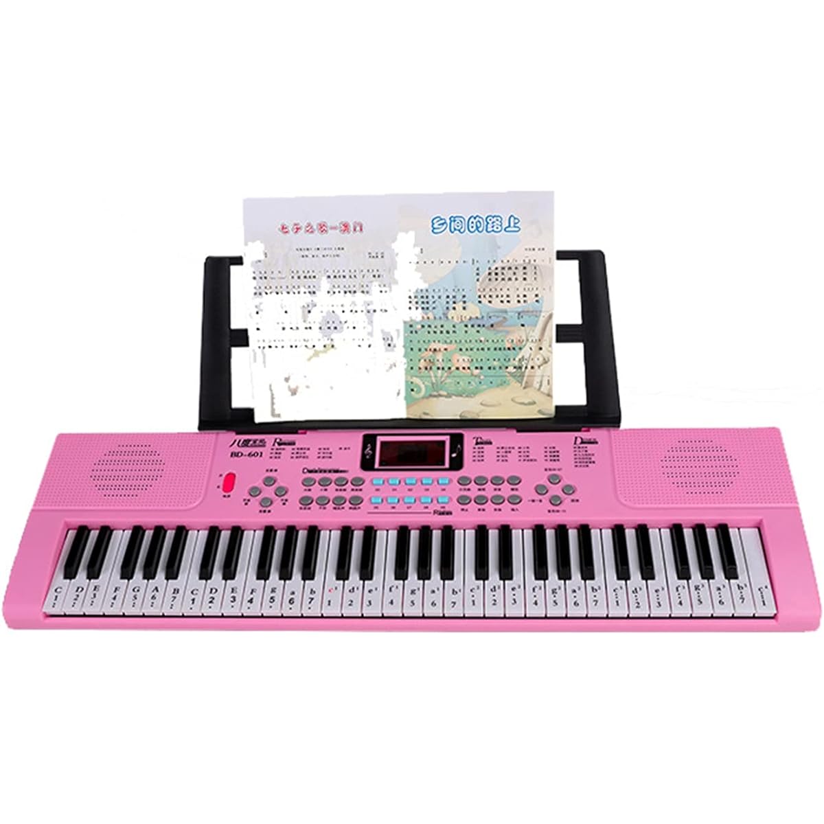 Electronic Piano Beginner's Digital Piano 61 Keyboard Music Stand Electric Piano Keyboard (Color: Pink_68X20X5.5cm)