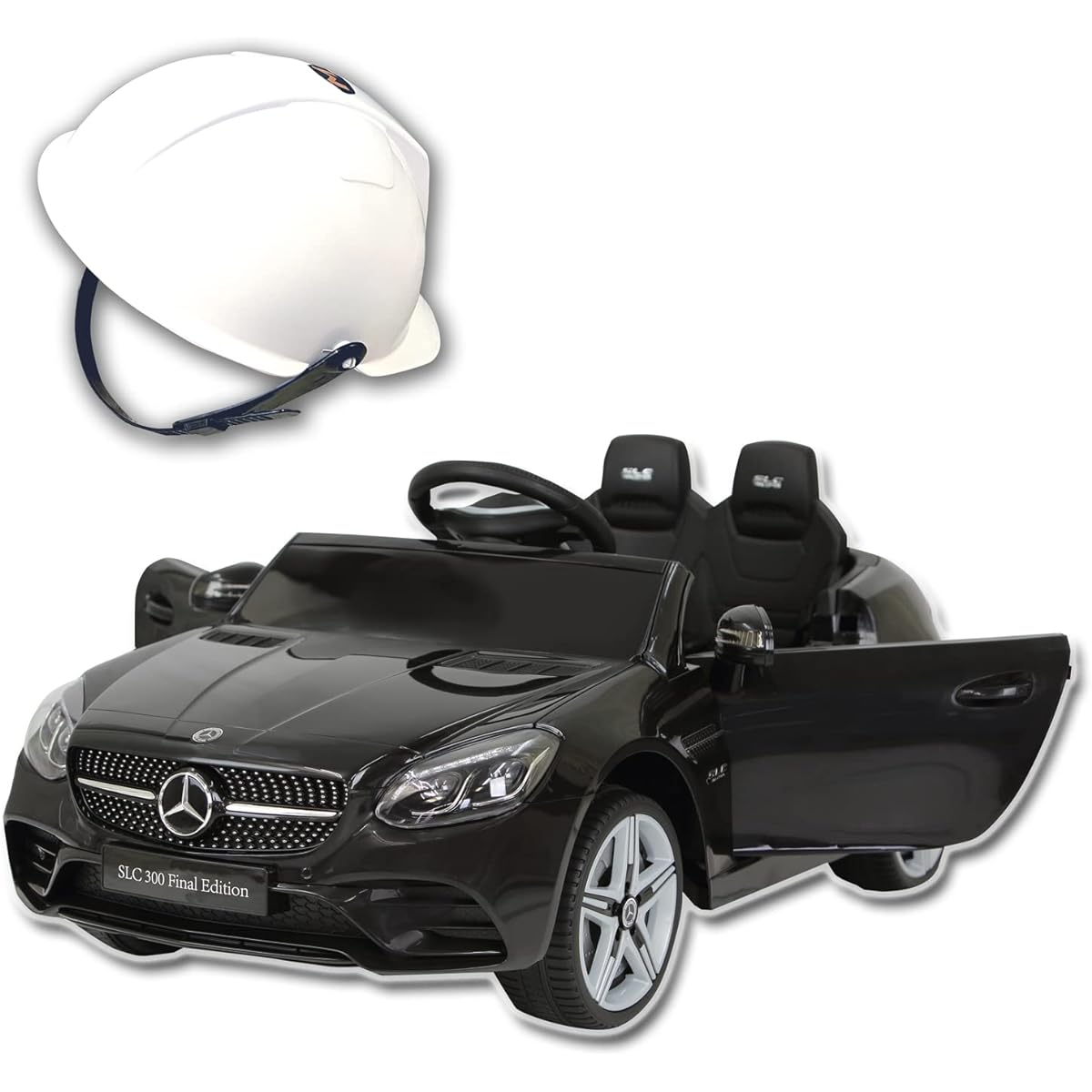 Padington Helmet Included (Toy) Remote Control Electric Ride-On Toy Mercedes Benz SLC (Black)