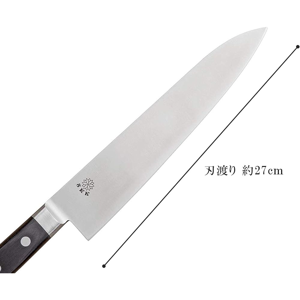 Sakaikikumori Gyuto Knife Silver Blade Length: Approx. 27cm SKK Vanadium Steel with Base Gyuto K-027