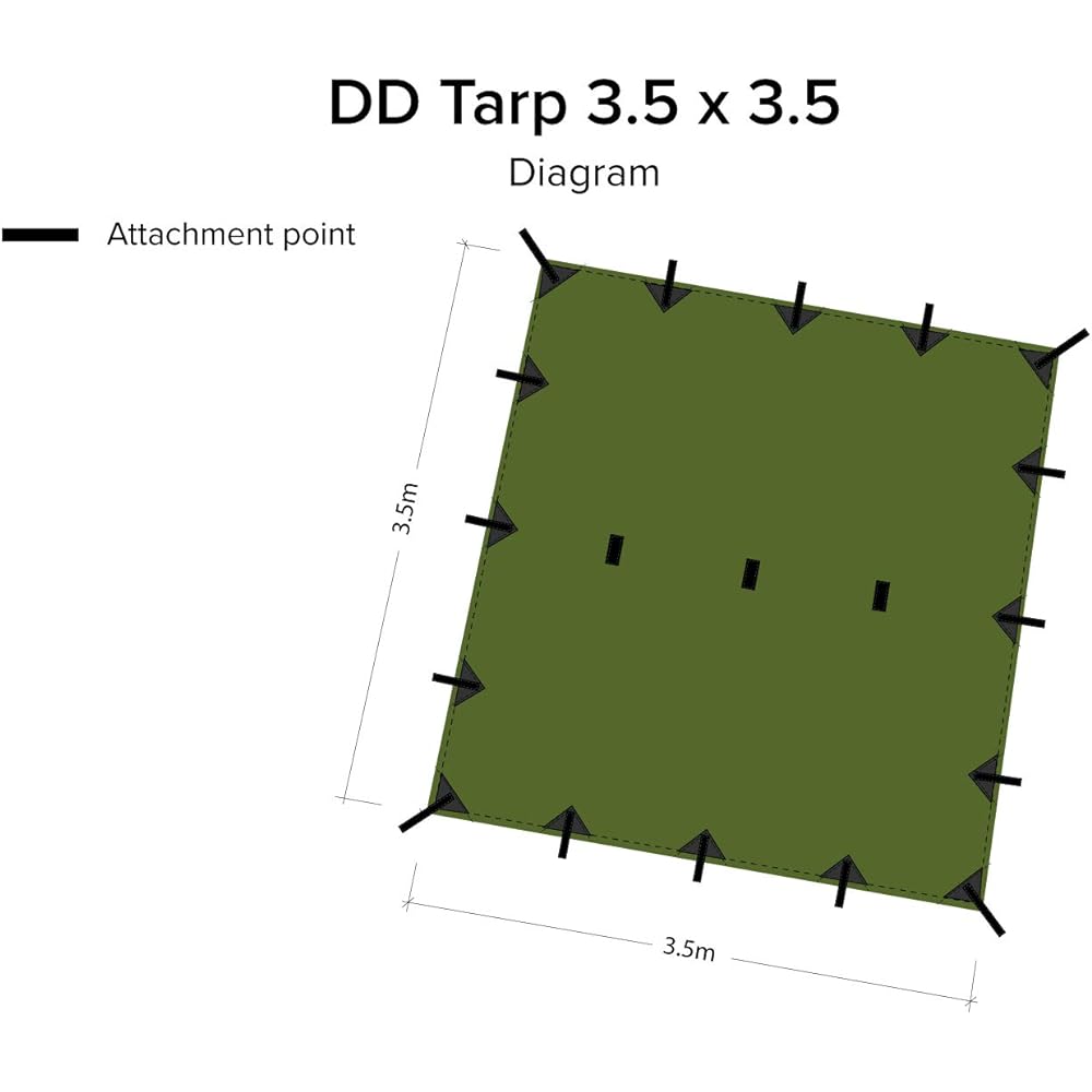 DD Hammocks DD Tarp 3.5 x 3.5 (Olive Green) Genuine Japanese Product