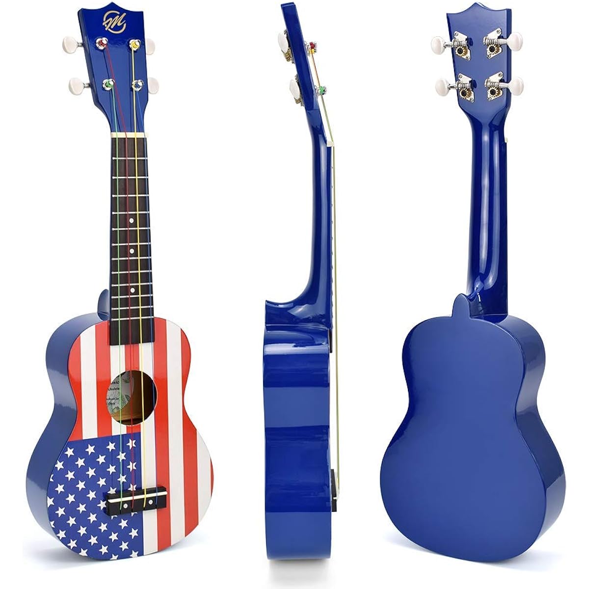 CLOUDMUSIC Ukulele Soprano American Flag High Gloss Aquila Color Kids Educational String