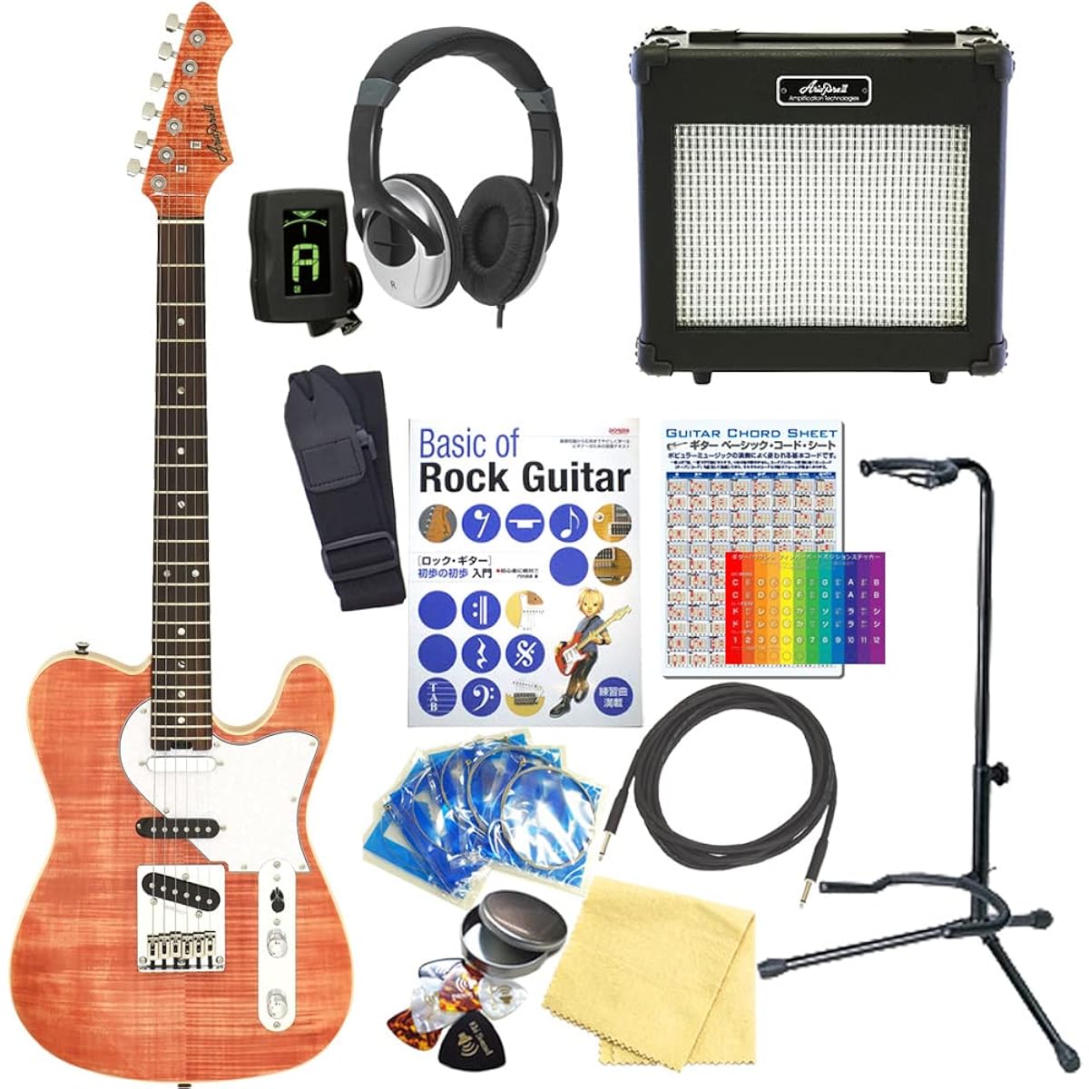 Electric Guitar Beginner Set Aria Pro II 615-AE200 MP Aria 15-piece set