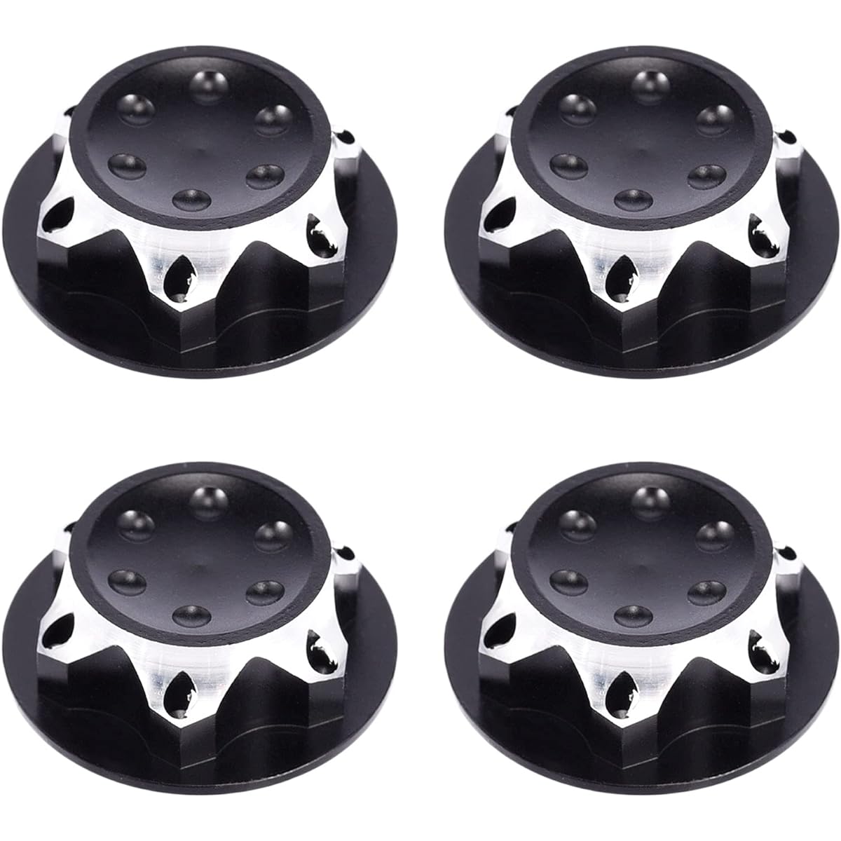 kingsea RC Car 1/8 Scale 17mm Hex Wheel Nuts Anti-Slip Dust Lock Nut Adapter for RC Off-Road Truck Redcat X-Maxx Summit E-Revo LOSI Team-C Wheel and Tire Accessories Black 4pcs