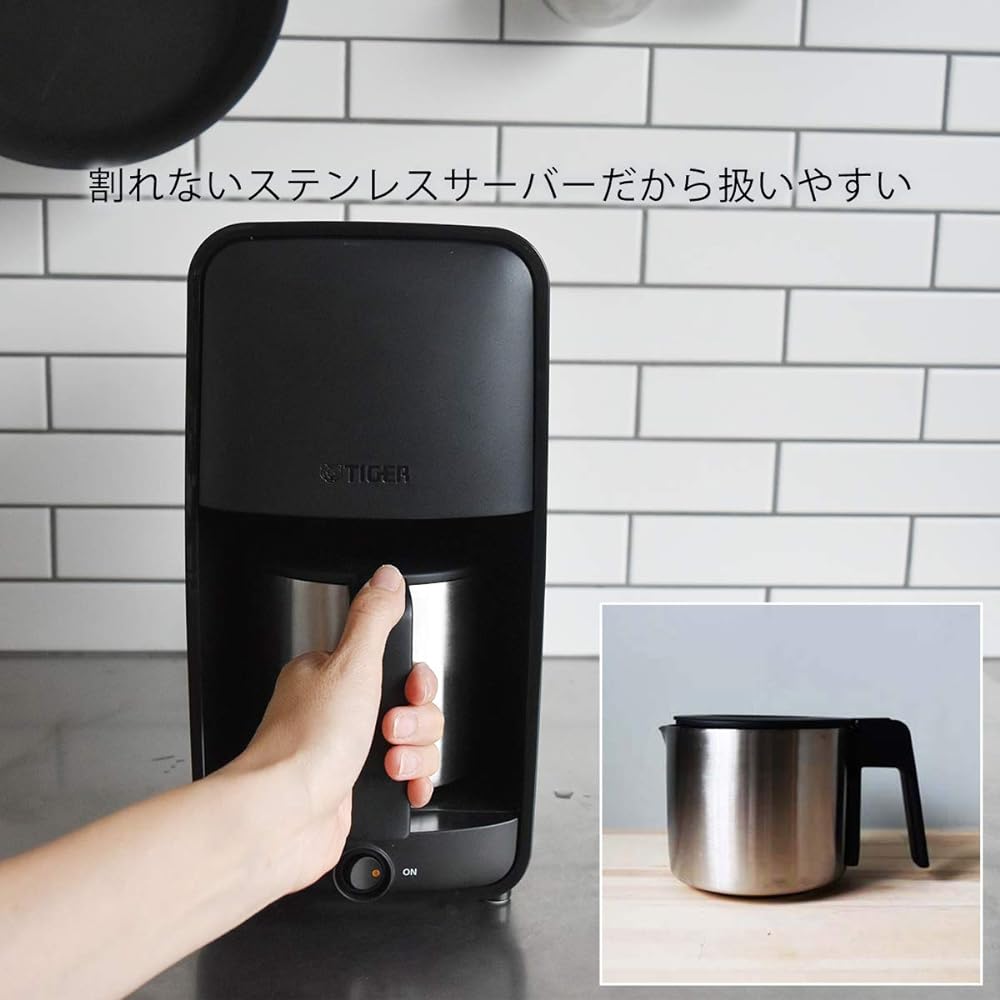 TIGER Coffee Maker Shower Drip Type 0.81L 6 Cups Black ADC-N060K