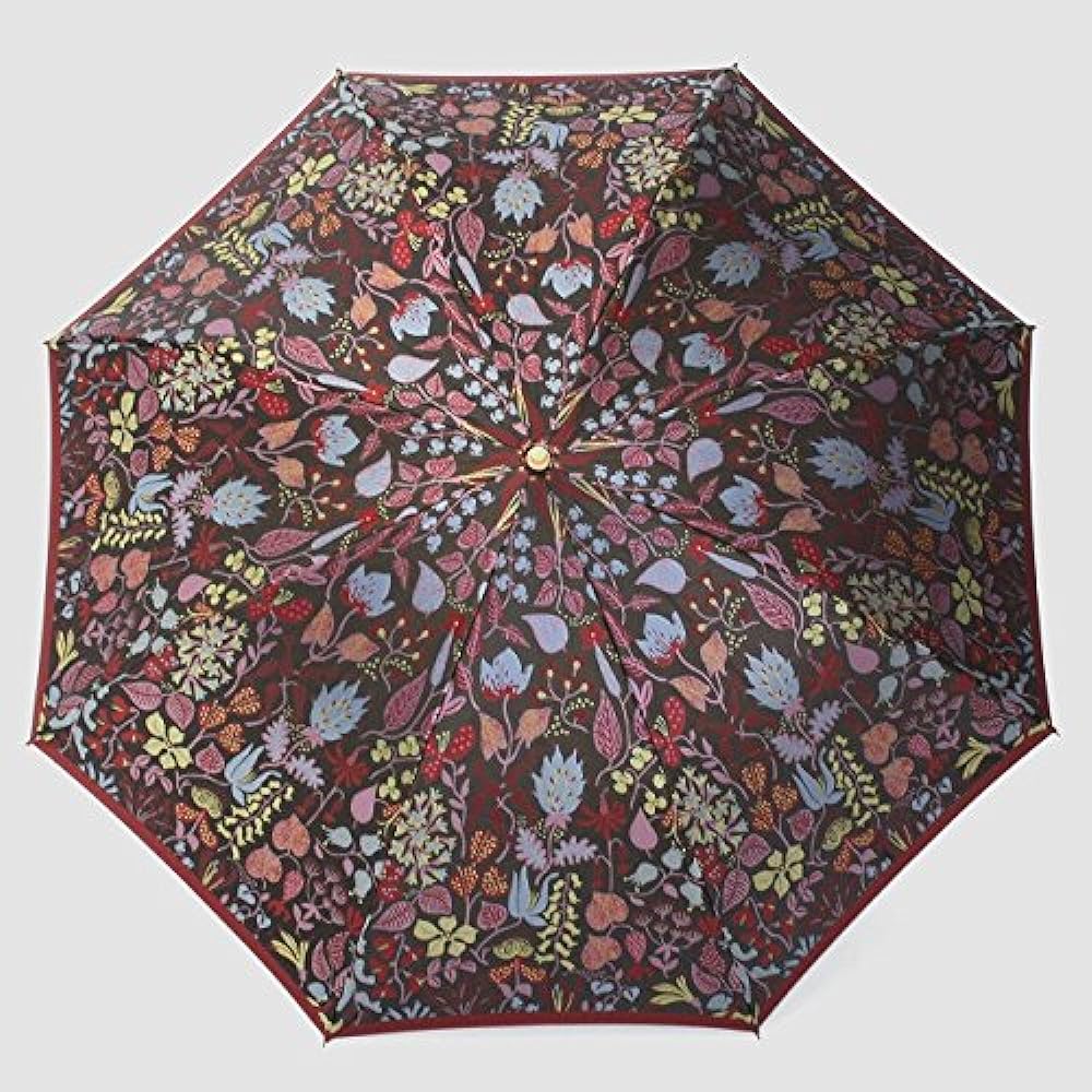 Makita Shoten + Stig Reventri HERBARIUM Women's Folding Umbrella, Scandinavian Design, Luxury Koshu Ori, Made in Japan