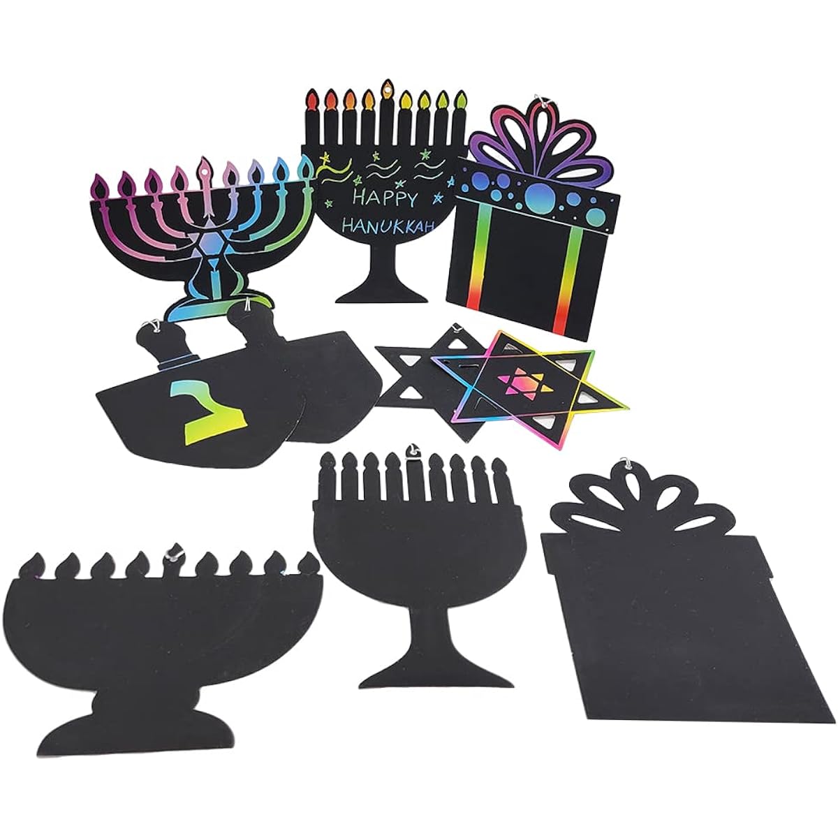 Hanukkah Scratch Art Cards Assorted Designs (Pack of 48)