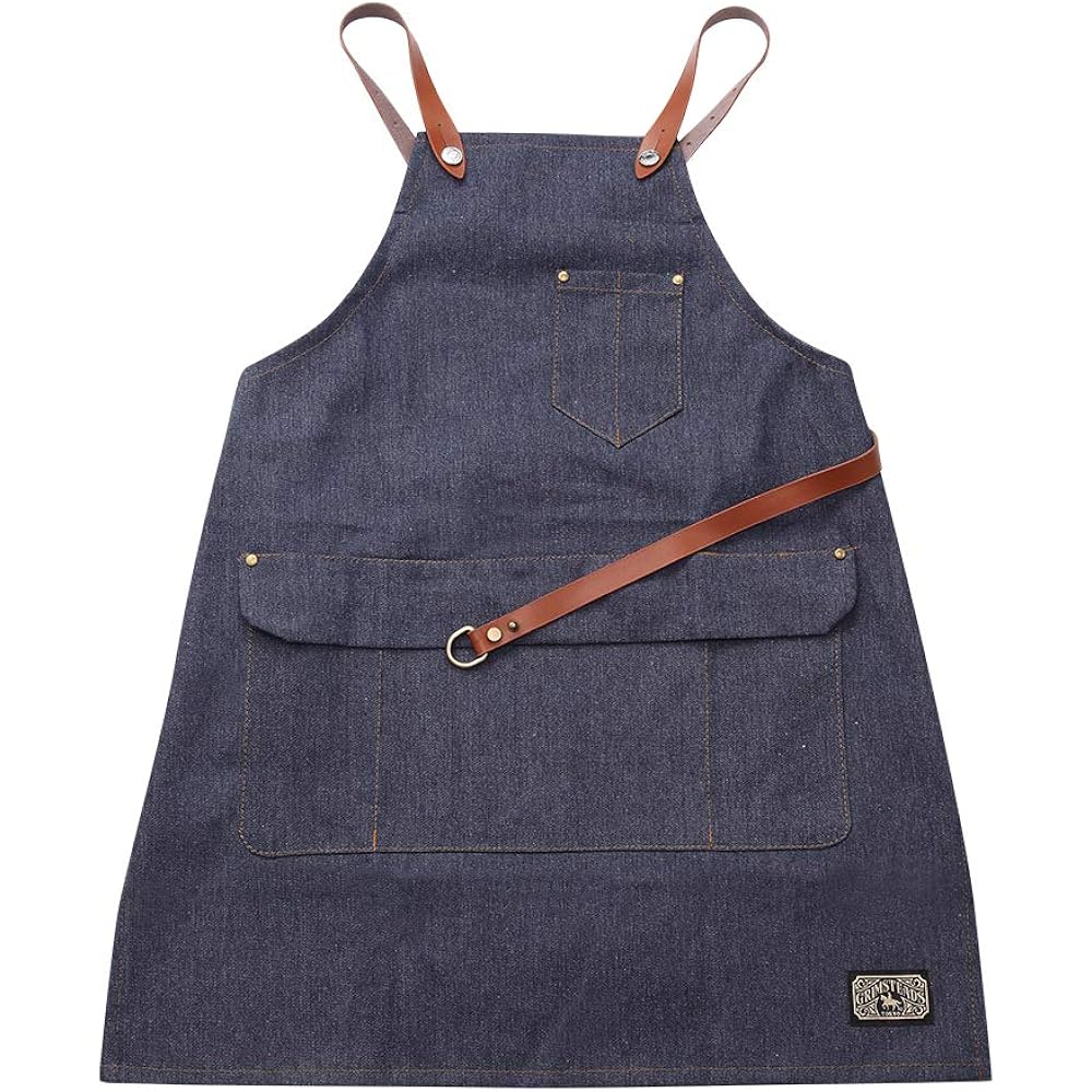 [GRIMSTEADS] Denim Apron Type 4 ROYAL KNIGHT TOKYO Barber Salon Beauty Salon BARBER L Size