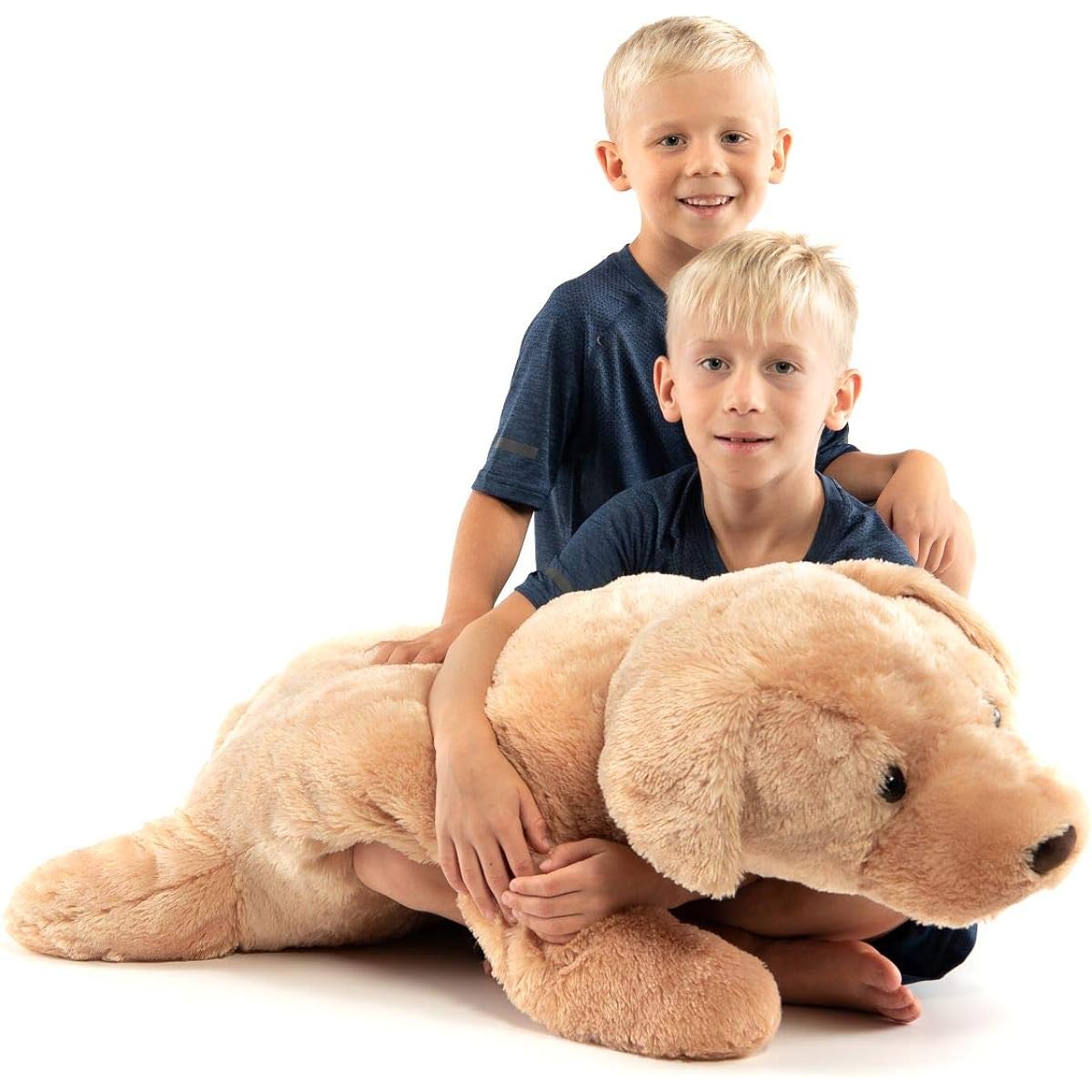 Jumbo Plush Dog Cuddly Toy Giant Sleeping Plush Body Pillow for Kids Adults Perfect for Bedroom Bed Valentine Gift 35x15 Inch Large Brown Fluffy Soft for Boys Girls