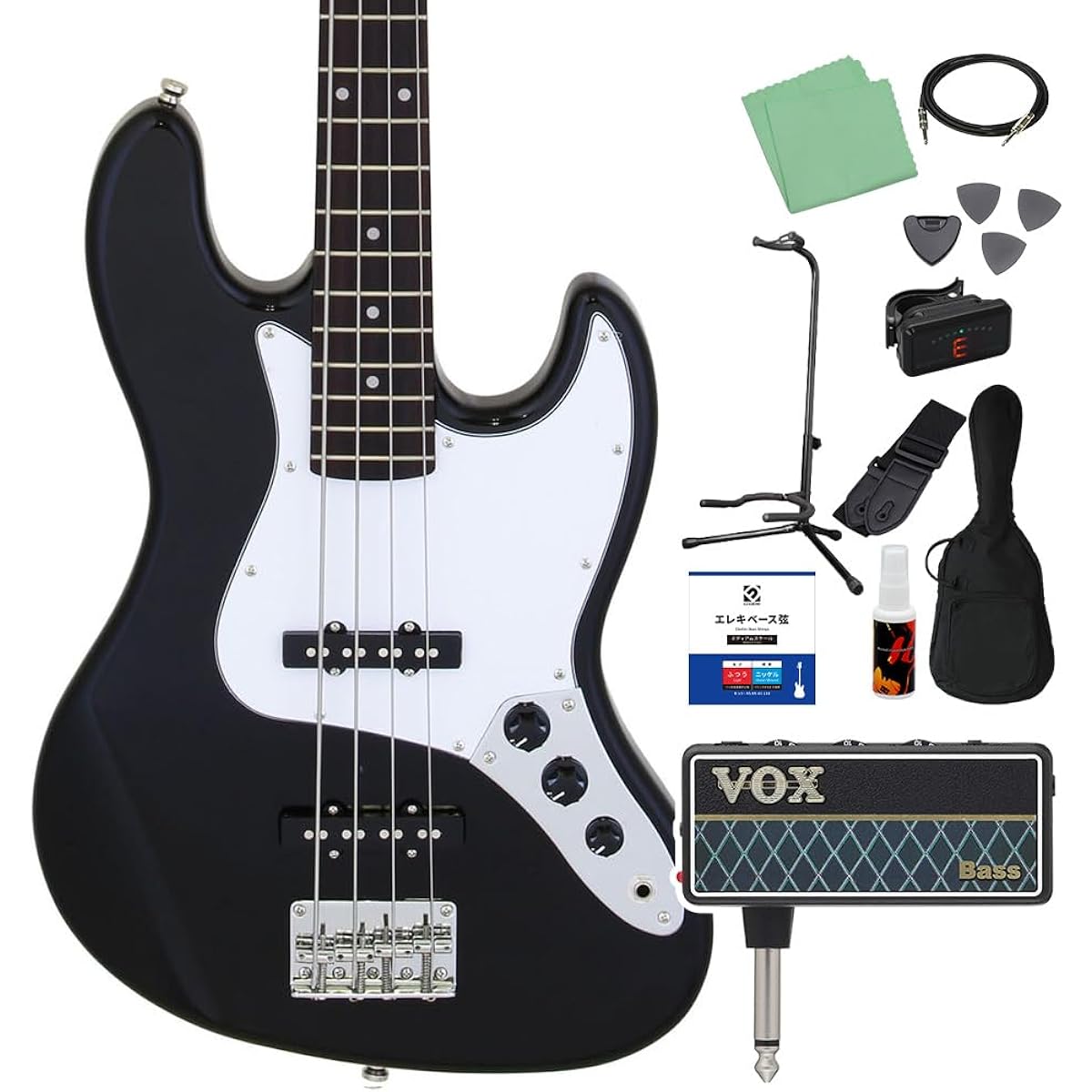 LEGEND LJB-Z Black Bass Beginner 12-piece Set [with amPlug] Jazz Bass Type Legend