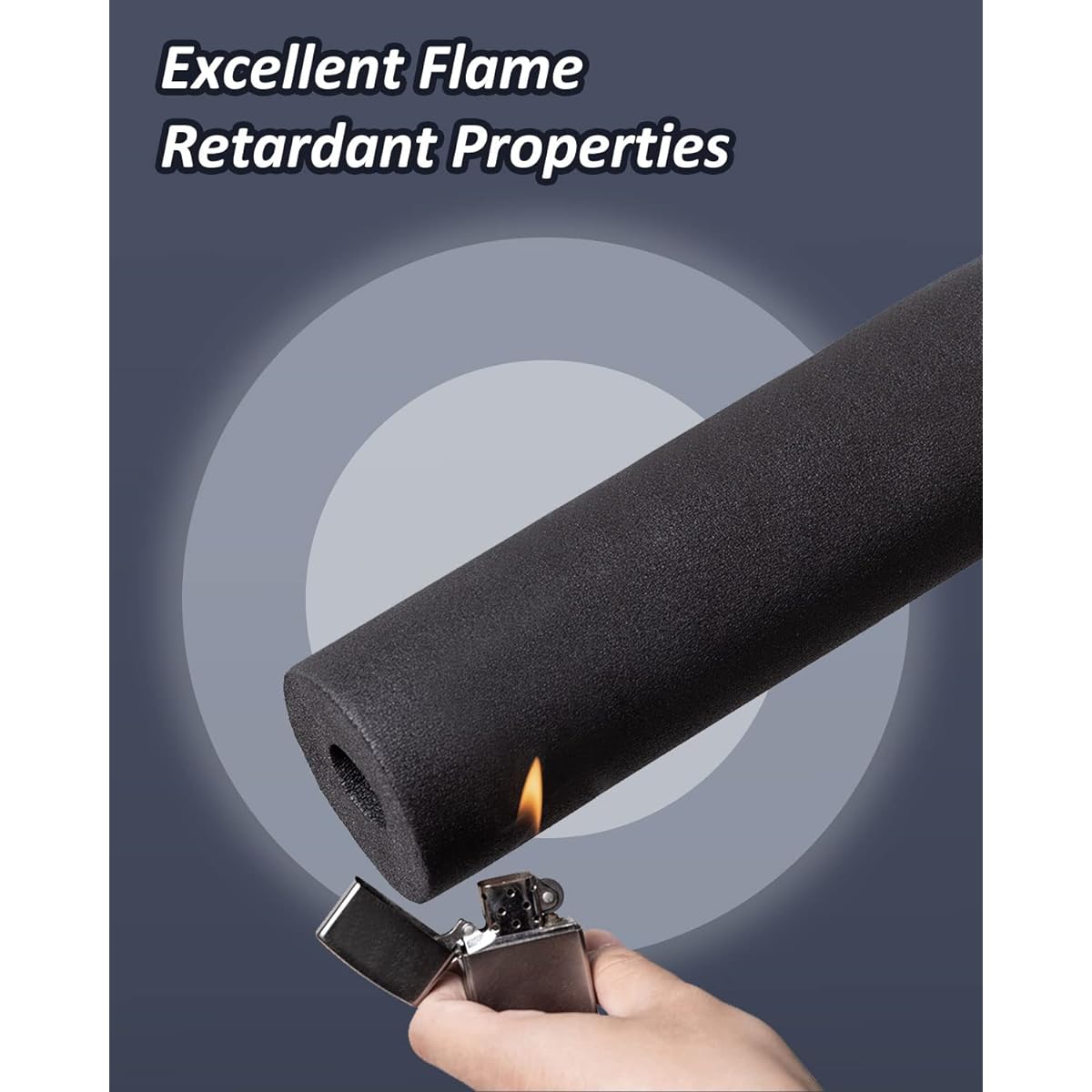 Pipe Insulation Foam Tube - 5/8" Foam Tube for AC Unit Guitar Stand Exercise Machine Handle Roof Rack (5/8" ID x 3/8" H TH-6')
