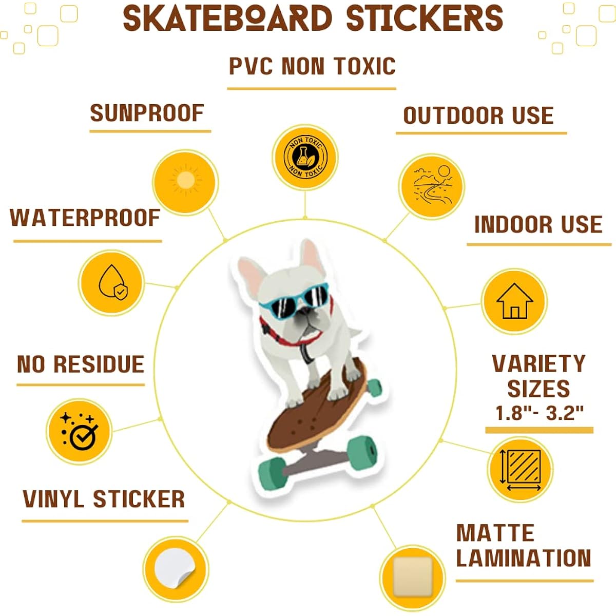 100 assorted stickers (cool skateboard fashion stickers).