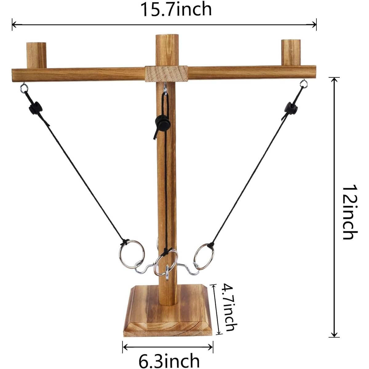 Gelabur Hook and Ring Game Handmade Wooden Large Toss Game 4 Players for Kids and Adults Outdoor Indoor Game Bar Game Yard Game Wooden Hook and Ring Game for Family, Party, Camping, Picnic