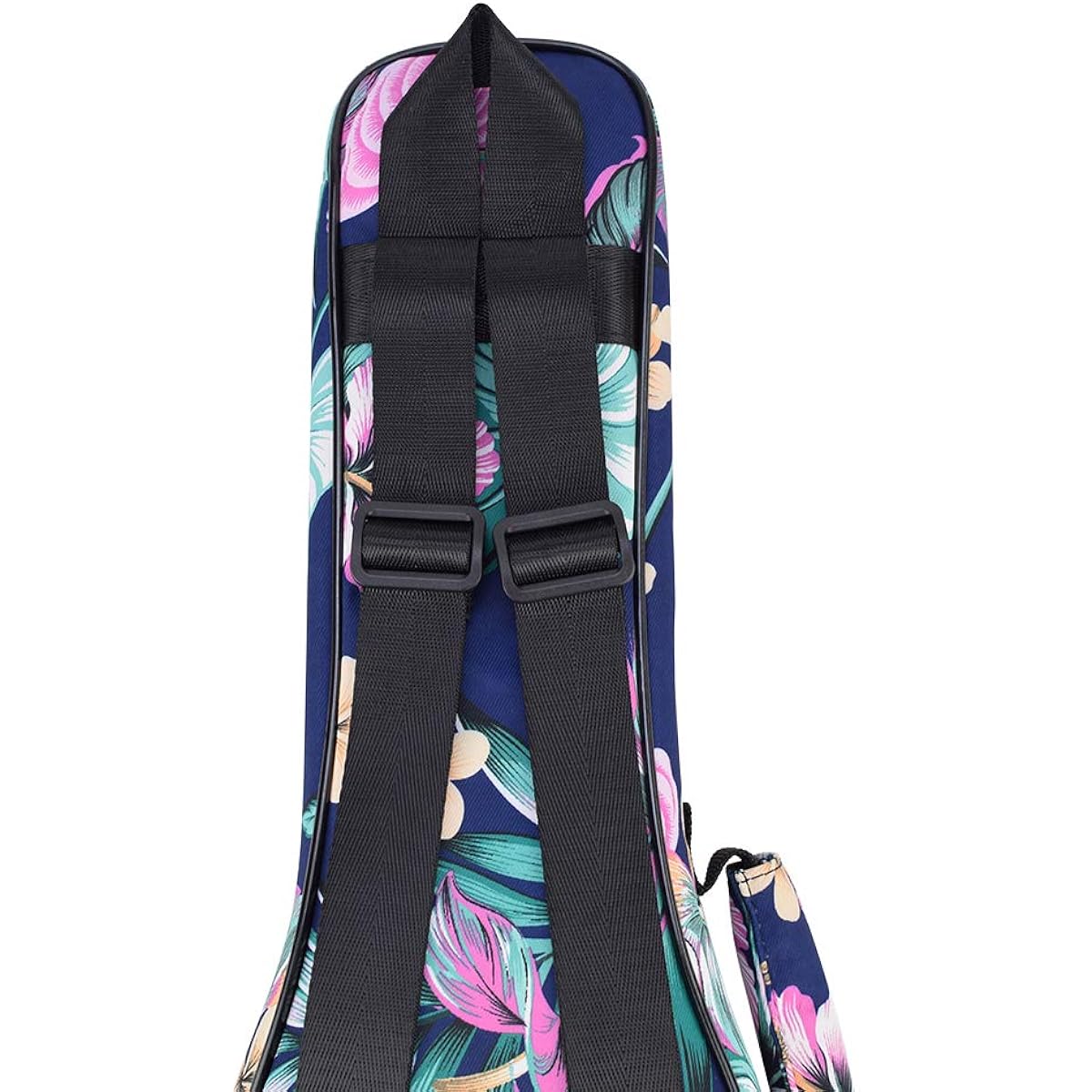 CLOUDMUSIC Ukulele Case Waterproof Ukulele Backpack Hawaiian Hibiscus Flower for Soprano Concert Tenor Multicolor