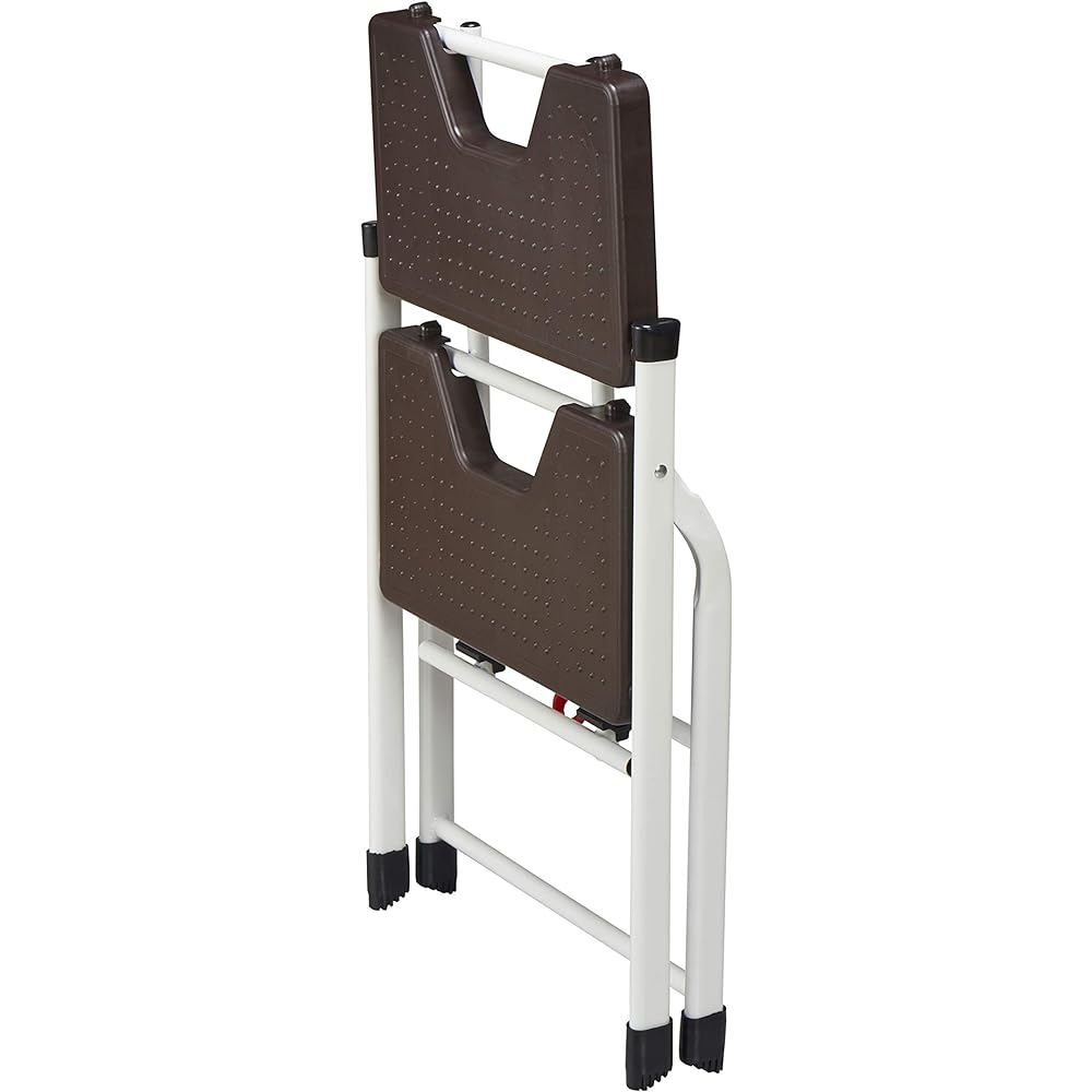 Pearl Metal Stepstool Dark Brown Width 405 x Depth 455 x Height 490mm Compact Stepstool 2 Tiers N-8390