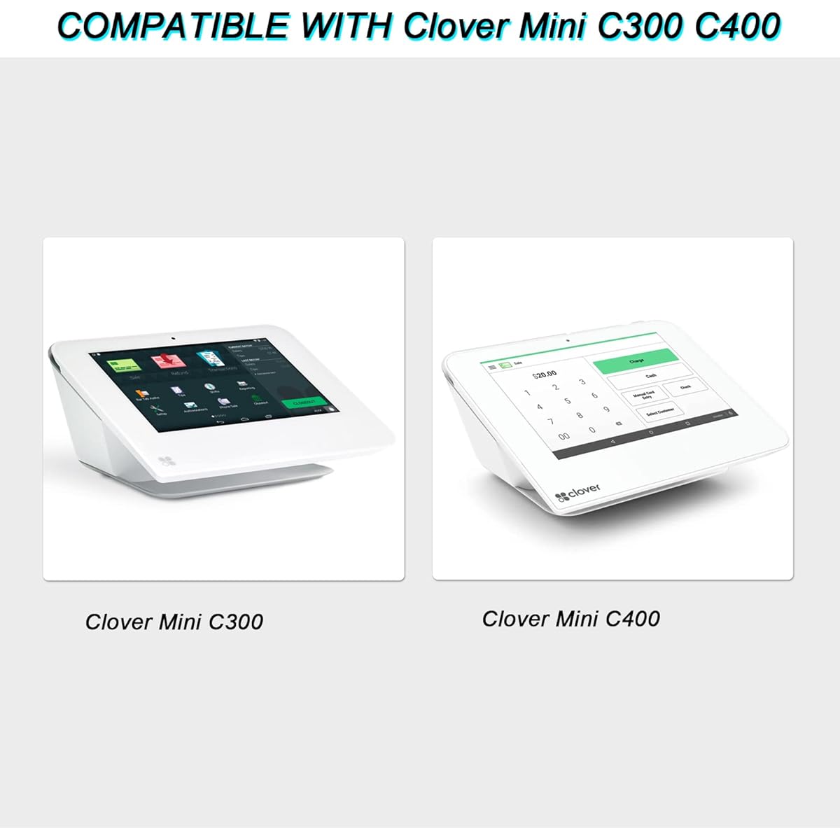12V Power Cord for Clover Mini C300 C400 Series Wi-Fi Credit Card Reader Flex C401U Cradle K400 Starter Kit K400U Base PWR-YJ3PWR-PK FSP040-RHBN2 Charging Base Power Cord