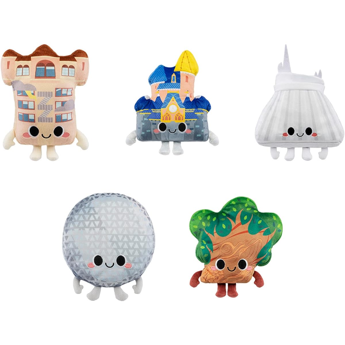 Funko Pop! Plush Toys Walt Disney World 50th Anniversary Vehicle Plush Set of 5 Hollywood Tower Hotel Castle Spaceship Tree of Life Space Mountain