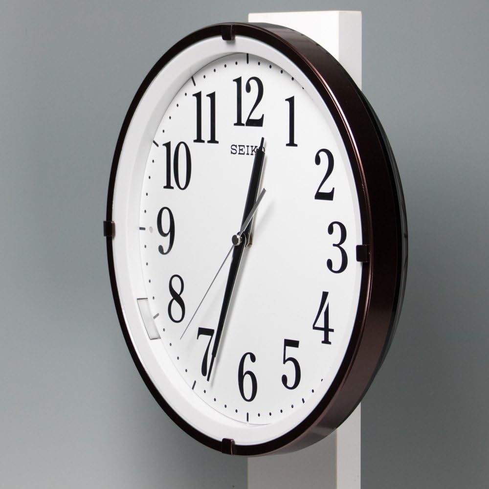 Seiko Clock Wall Clock Automatic Lighting Radio Wave Analog Visible at Night Brown Metallic KX205B SEIKO