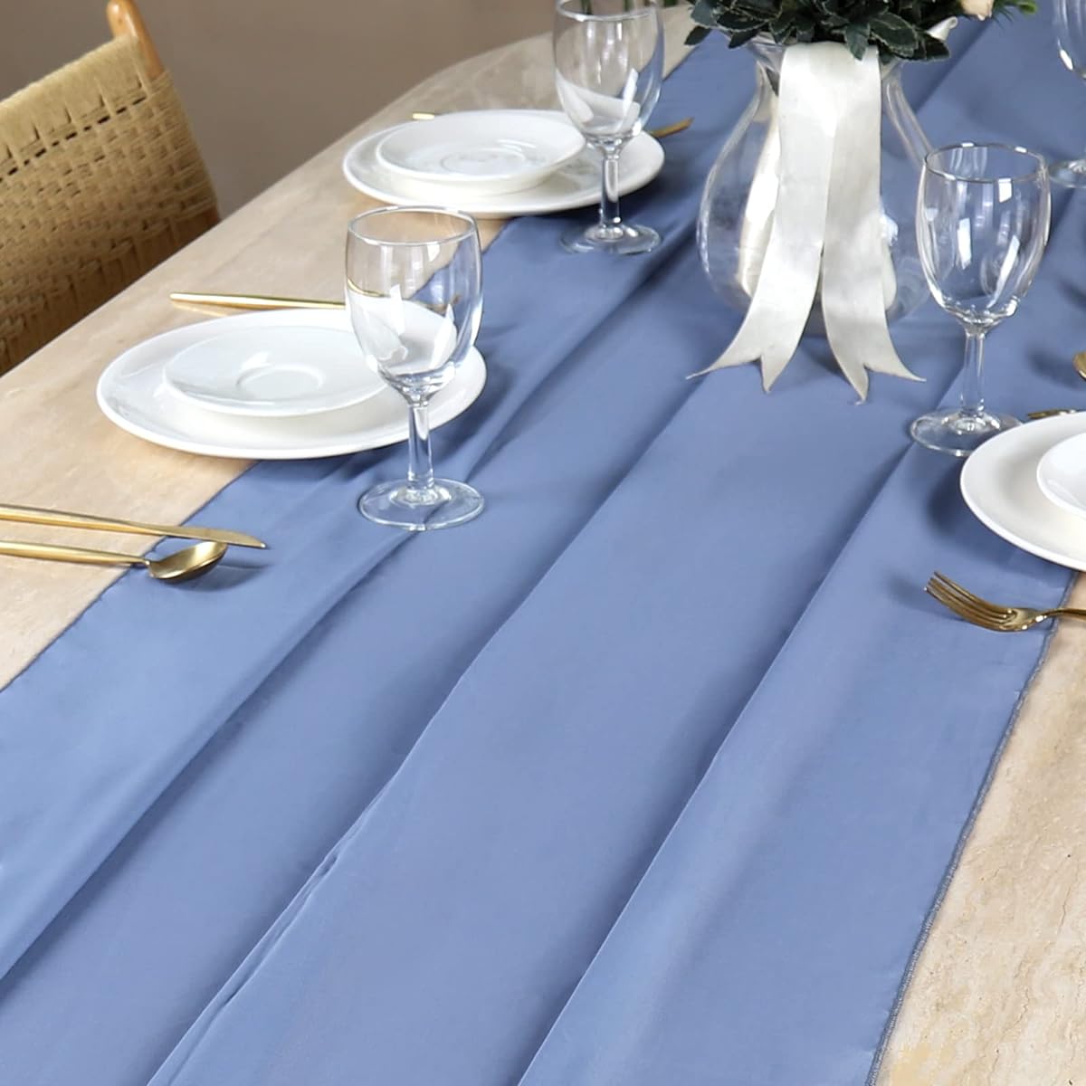 Gray Blue Chiffon Table Runner 10pcs Bulk 10ft Sheer Wedding Runner Romantic Rustic Boho Table Runner Wedding Party Bridal Baby Shower Decor 27x120 Inch