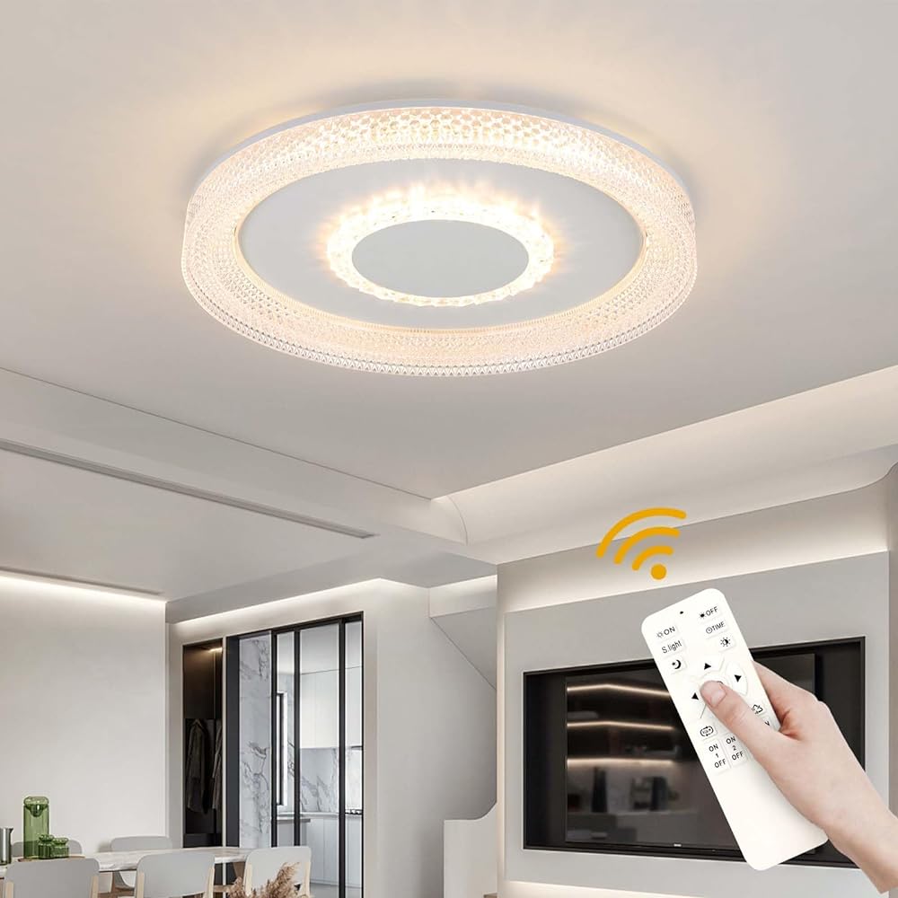 Loiogohot LED Ceiling Light Lighting Ceiling Stylish Stylish Lighting 10 Tatami 33W Lighting Ceiling Stepless Dimming Color Living Lighting Perfect for Living Room Bedroom Study Office Children's Room Remote Control APP PSE Certification Manual