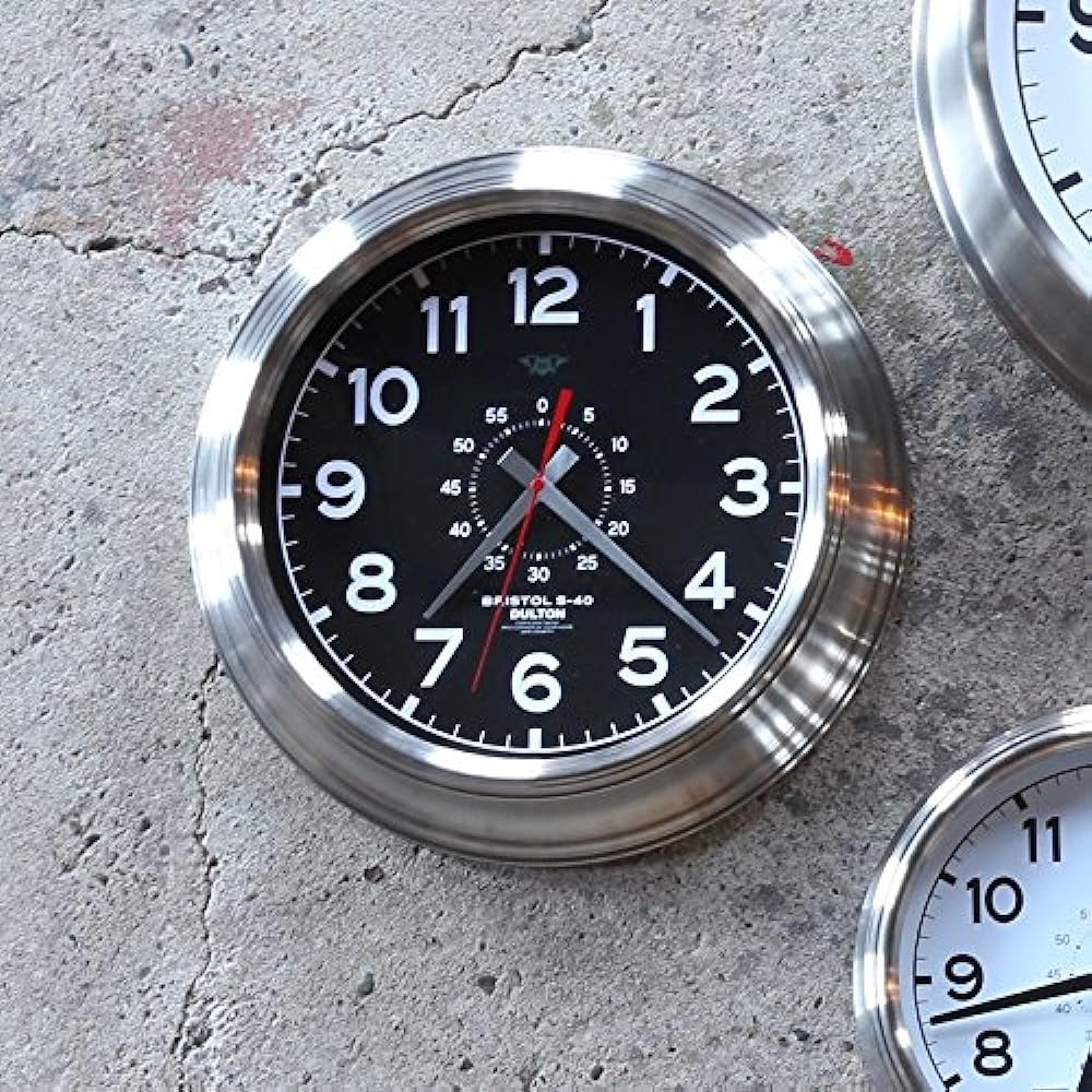 Dalton Wall Clock "Bristol S-40" Black Presence Wall Clock Adult Interior Diameter 405mm Depth 80mm K725-924BD