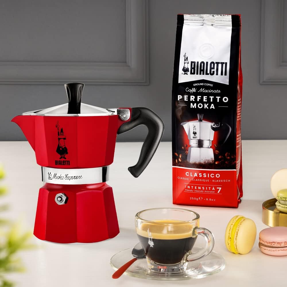 Bialetti 6 Cup Moka Direct Fire Espresso Maker Red