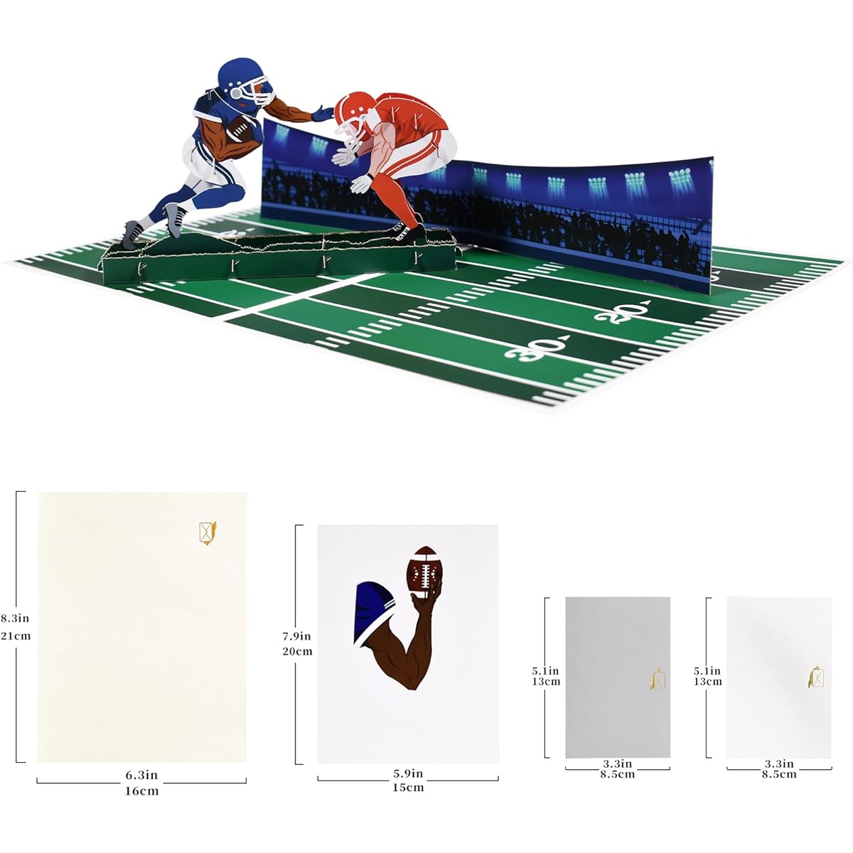 GREETING ART Football Handmade 3D Pop Up Card Football Pop Up Card Birthday Card Anniversary Card Father's Day Card Sports Card He Men Dad Son Boyfriend Husband