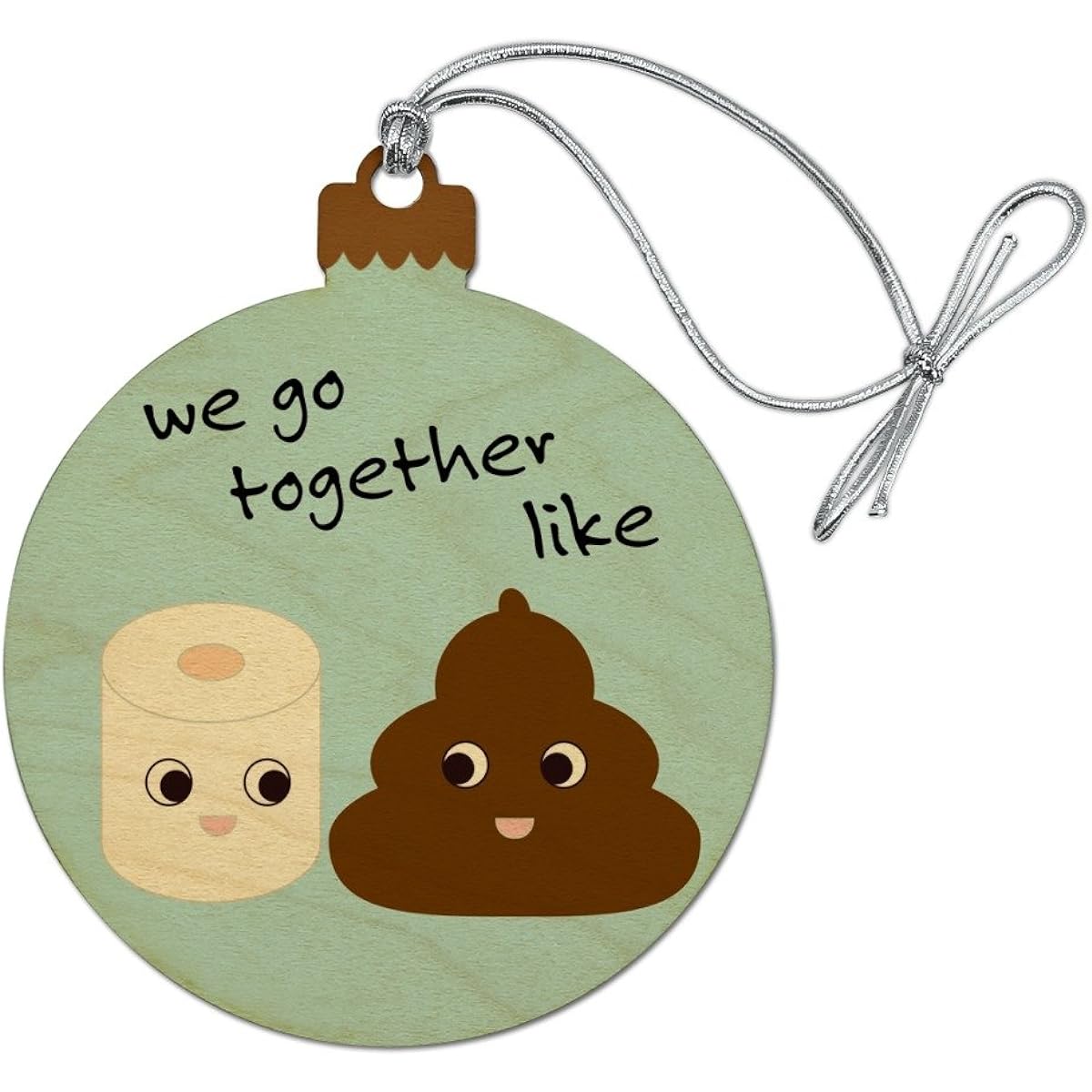 Toilet Paper Talking Wood Christmas Tree Holiday Ornament