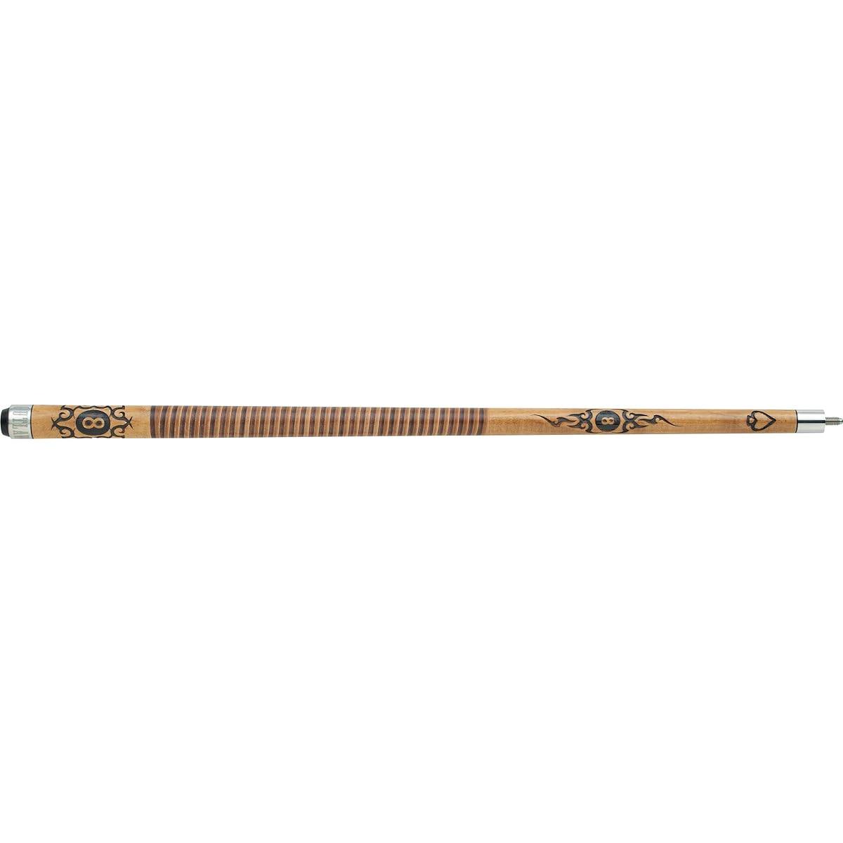 OUTLAW OL29 Original Pool Cue Brown Stained Maple 8 Ball and Spade Design