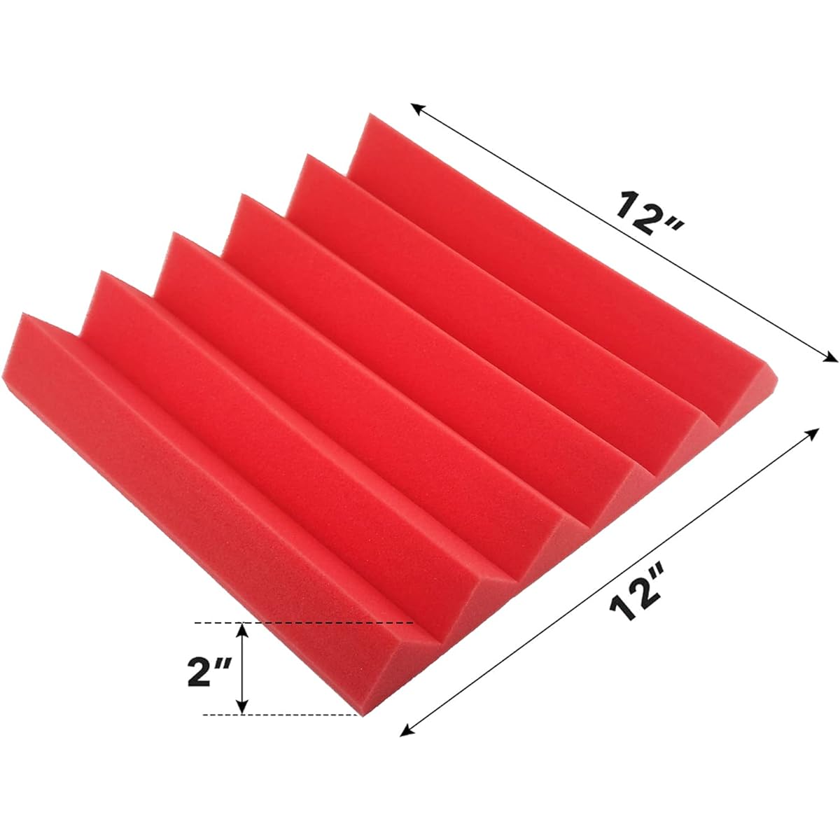Sound Absorbing Material Sound Insulating Sheet 5*30*30cm Sound Insulating Sound Insulating Material Paste on Wall Sound Absorbing Sound Absorbing Panel Sound Absorbing Measures Rakuten Interior Decoration Urethane Foam Wedges 24 Pieces (Red and Black)