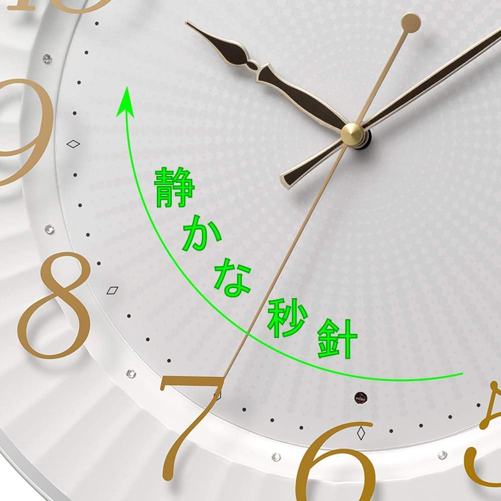 RHYTHM Wall Clock Gold Φ33x4.9cm Citizen Radio Analog Continuous Second Hand Interior 8MY537-018