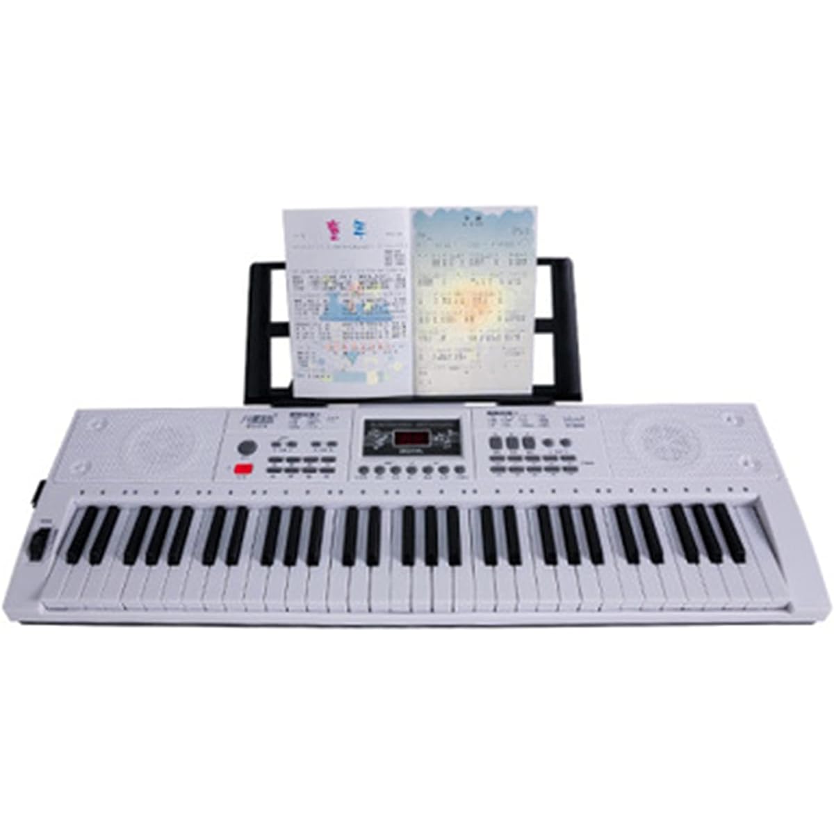 Electronic Piano 61 Key Digital Piano Keyboard Bench Keyboard Key Music Keyboard (Color: White_84.5X26.5X8.5CM)