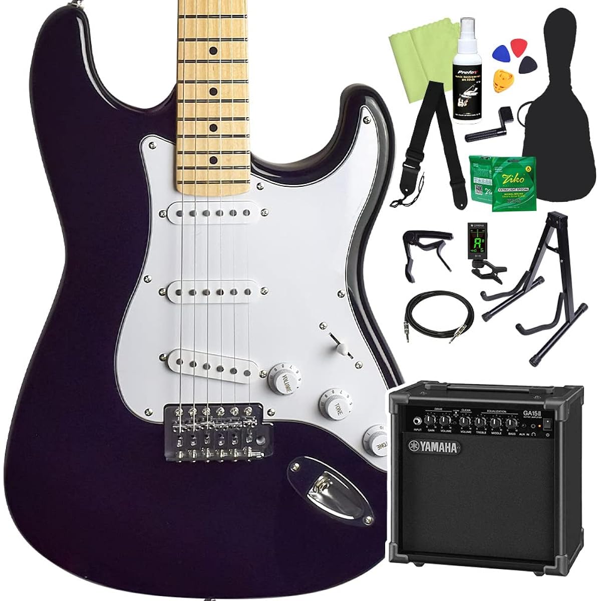 FERNANDES LE-1Z 3S/M BLK Electric Guitar Beginner 14-piece Set [Includes GA15II] Fernandes
