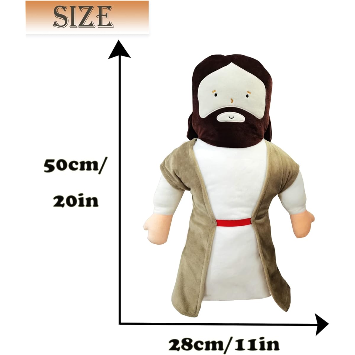Corandis 20 Inch Jesus Plush Toy Jesus Stuffed Doll Cartoon Jesus Pillow Christ Religion Savior Toy Christian Figure Home Christmas Decoration Baptism Gift