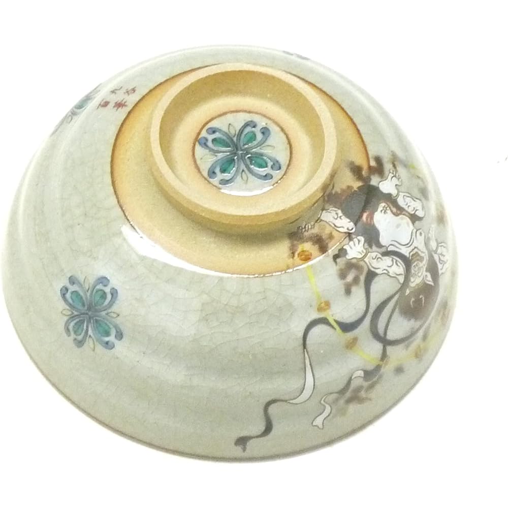 Kutani ware [rice bowl] Small, Wind God and Raijin, Middle picture