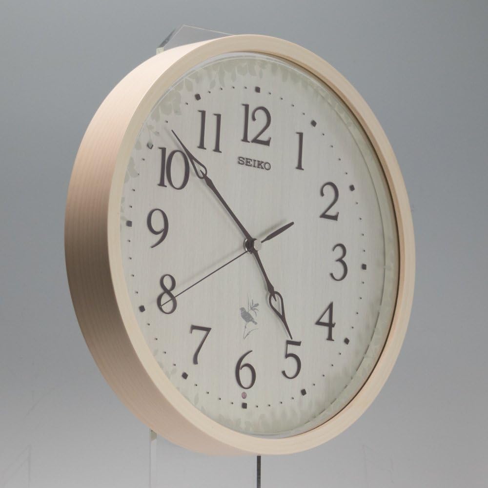Seiko clock wall clock nature sound 12 types radio analog time signal switchable natural color wood RX215A SEIKO