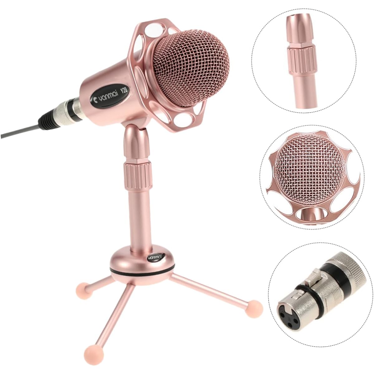 Vaguelly 3-Piece Gaming Microphone Universal Condenser Microphone Microphone Stand Kit Dynamic Microphone Kit USB Podcast Microphone Chat Host Microphone Desktop