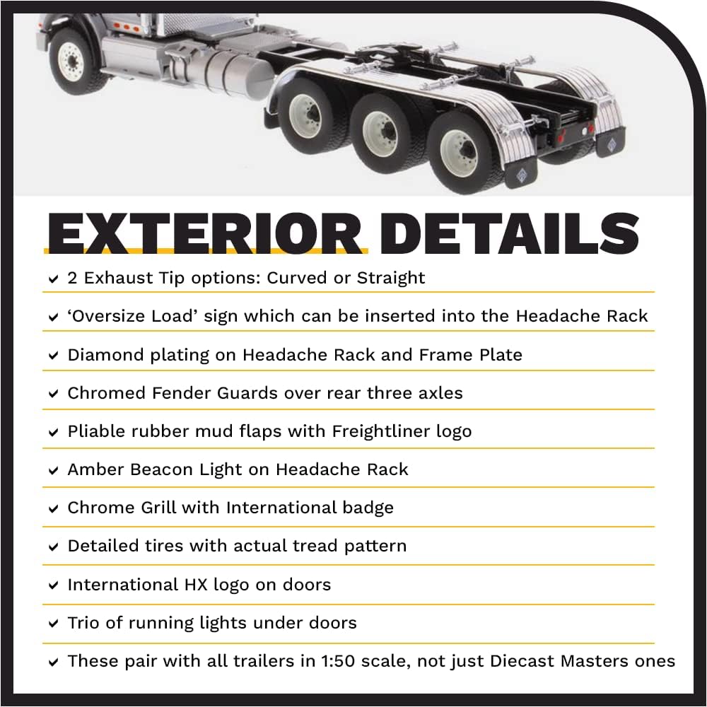 DM71011 1/50 International HX620 Truck (8 x 6) ((light gray) Painted die-cast model finished product
