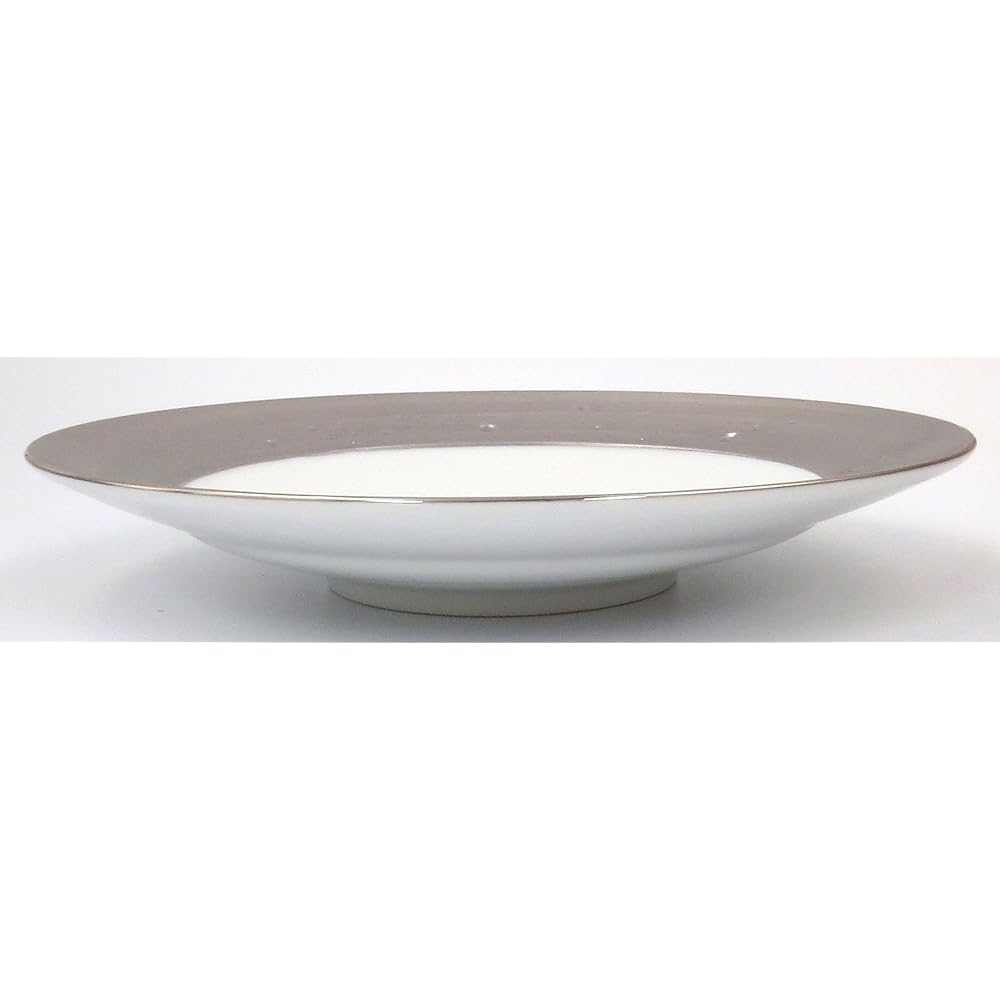 Arita ware, Tokuyuki kiln, silver-wrapped polka dot carving, 7-inch rim plate 03114